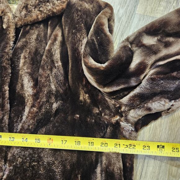 Vintage Long Fur Coat Women L Leither Brothers USA Made Brown Old Money Mov Wife - Picture 10 of 11